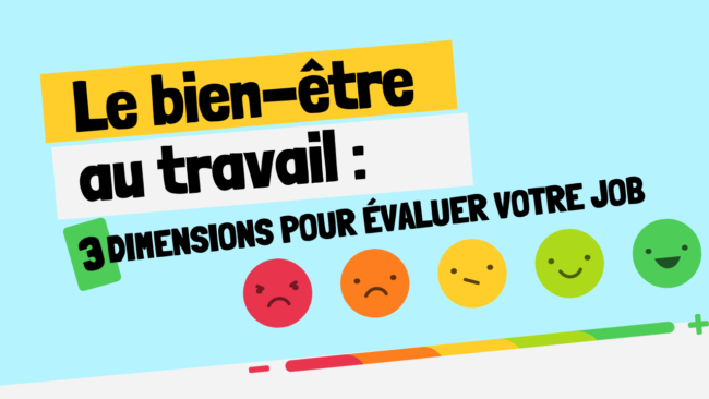 Le BIEN-ÊTRE AU TRAVAIL  3 dimensions pour évaluer votre job