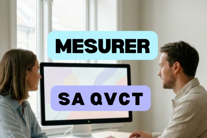 Mesurer sa QVCT Indicateurs et barometre QVCT, deux collegues analysent un tableau de bord