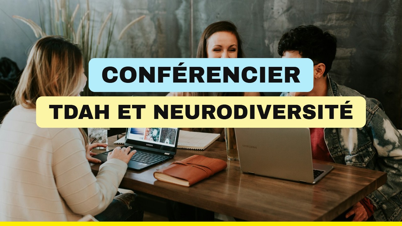 Conférencier TDAH et neurodiversité au travail devant une équipe en entreprise